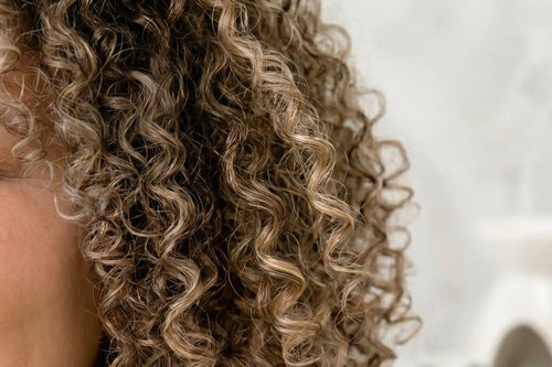 Close-up of curly hair with a blurred background